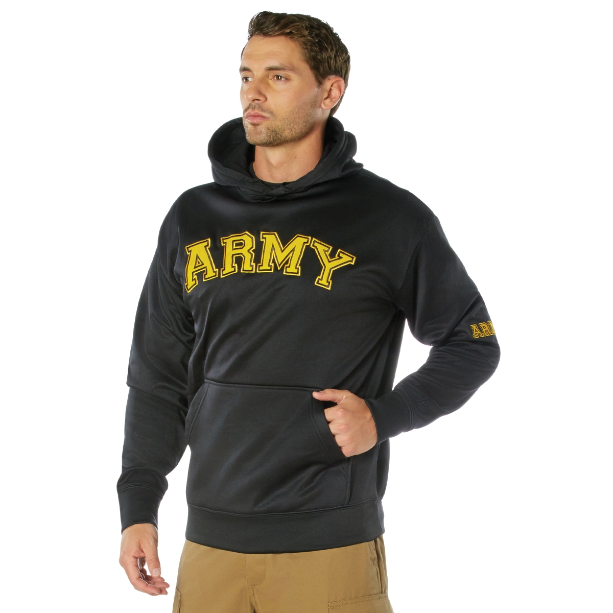 14657 Army Pullover Hoodie, Black - Medium