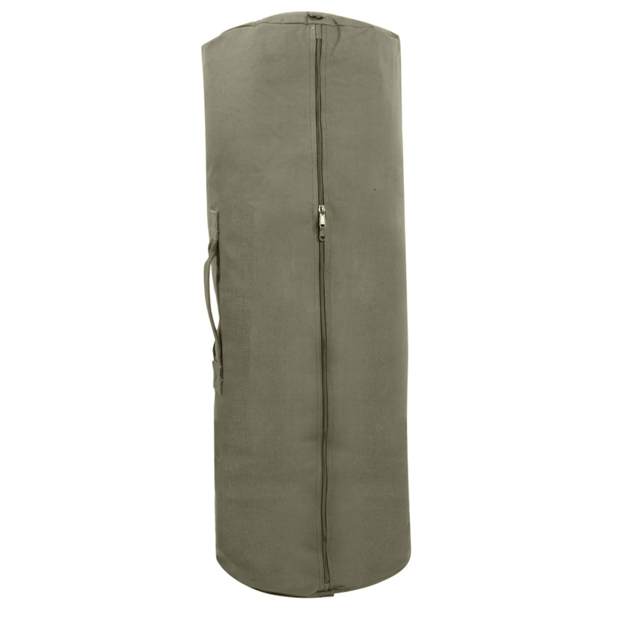 2262 Canvas Duffle Bag with Side Zipper, Olive Drab - 25 x 42 in.