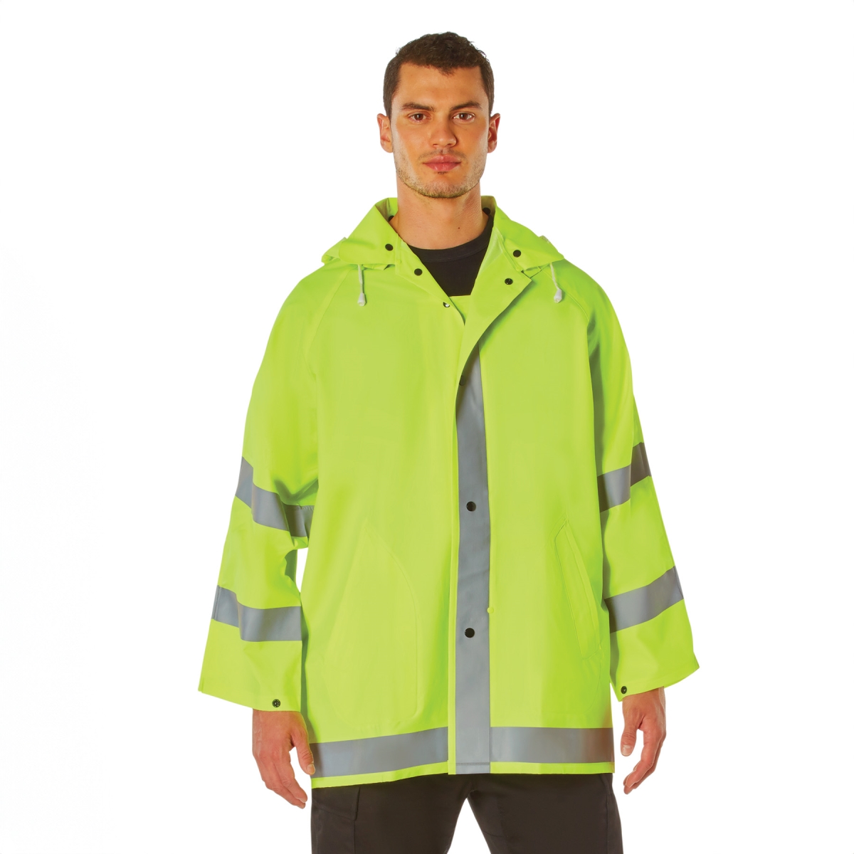 2410 Safety Orange & Green Reflective Rain Jacket - 2XL