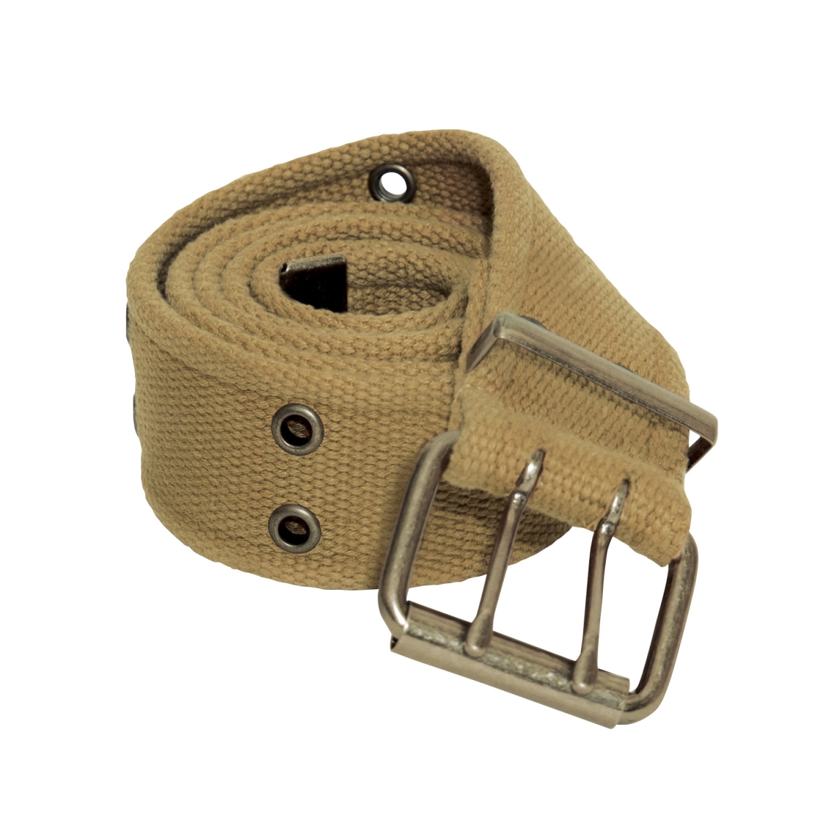 2887 Vintage Double Prong Buckle Belt, Khaki - Extra Large