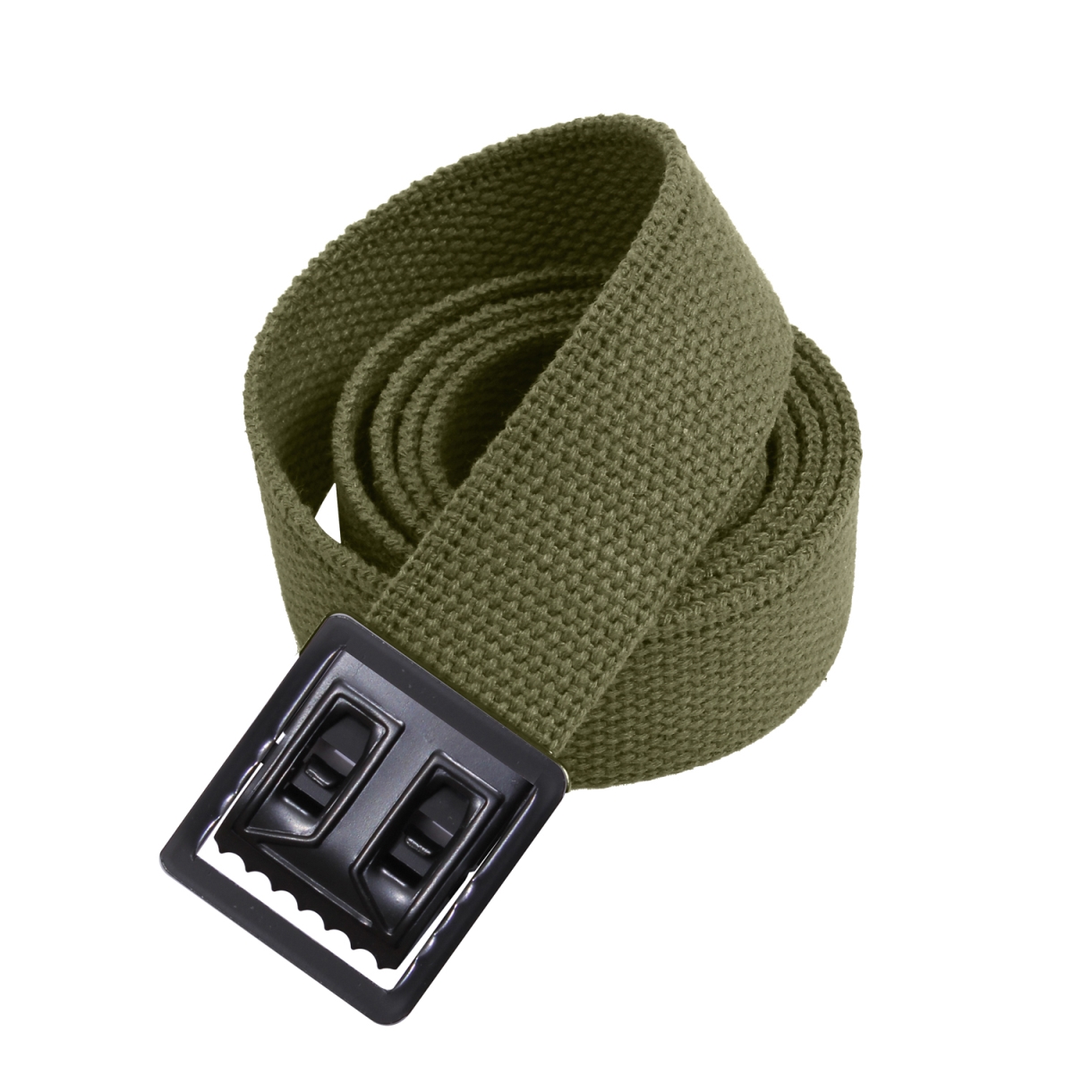 3058 54 in. Military Web Belts with Open Face Buckle, Olive Drab & Black