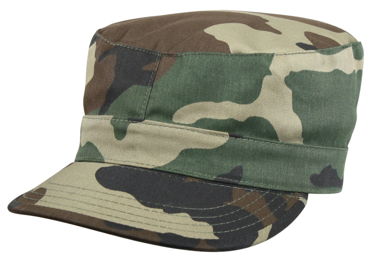 3372 Camo Fatigue Caps, Woodland Camo - Extra Large