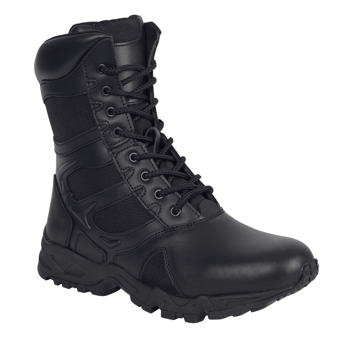 4843 8 in. Forced Entry Deployment Boot with Side Zipper, Black - Regular - Size 8