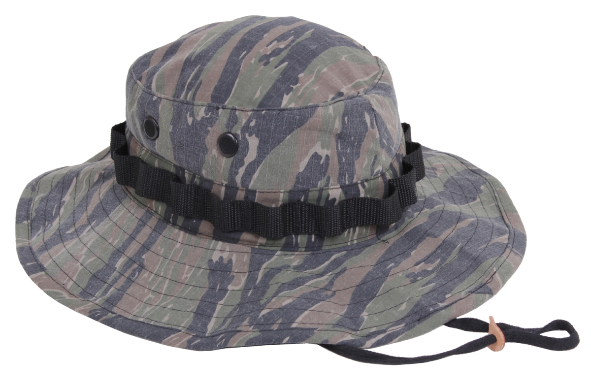 5706 Vintage Vietnam Style Boonie Hat, Tiger Stripe Camo - Size 7
