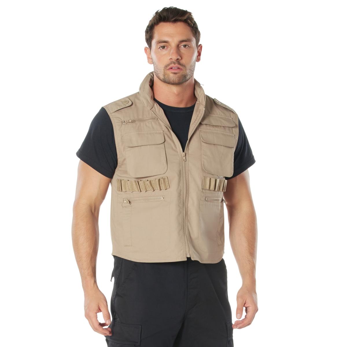 6843 Men Ranger Vest, Khaki - Medium