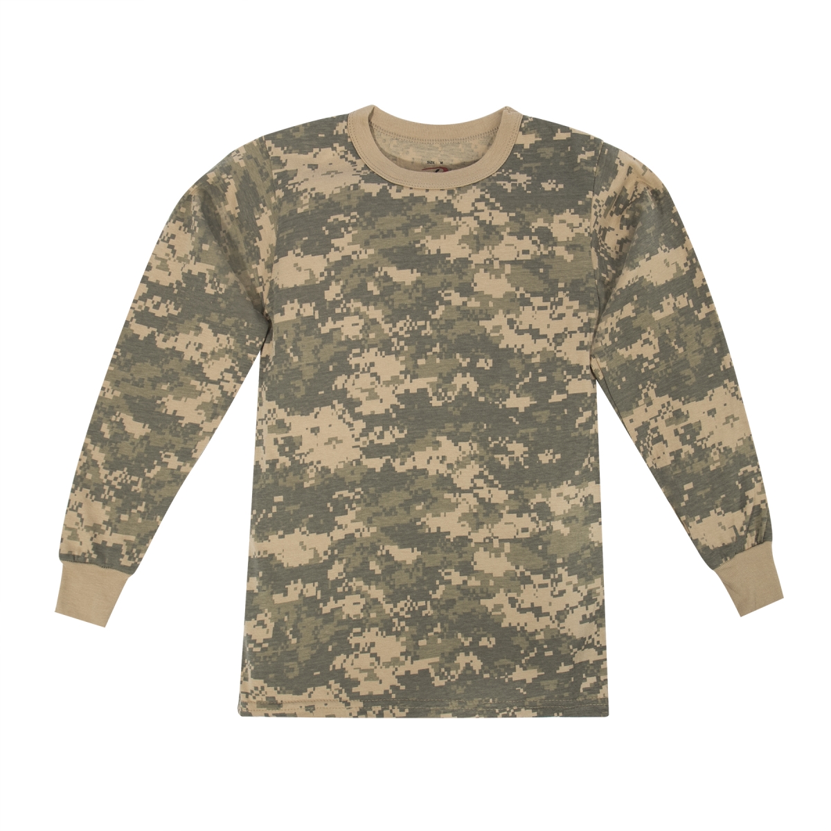 7578 Men Kids Camo Long Sleeve T-Shirt, ACU Digital Camo - Medium