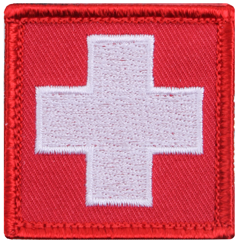 12873 White Cross Red Morale Patch