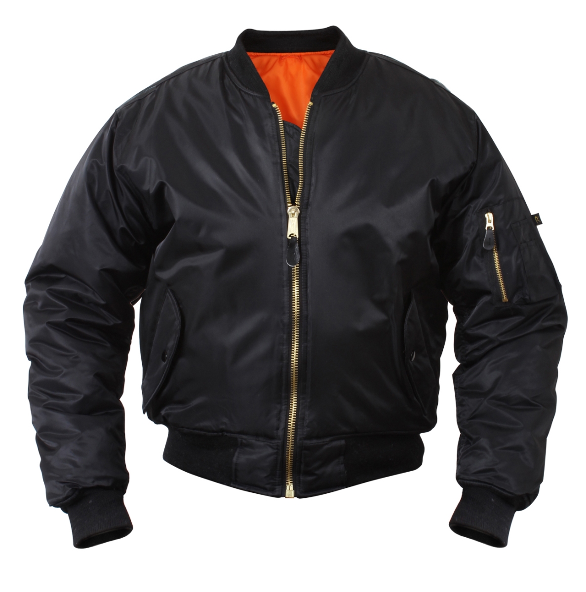 8259 Men Kids MA-1 Flight Jacket, Black - Large
