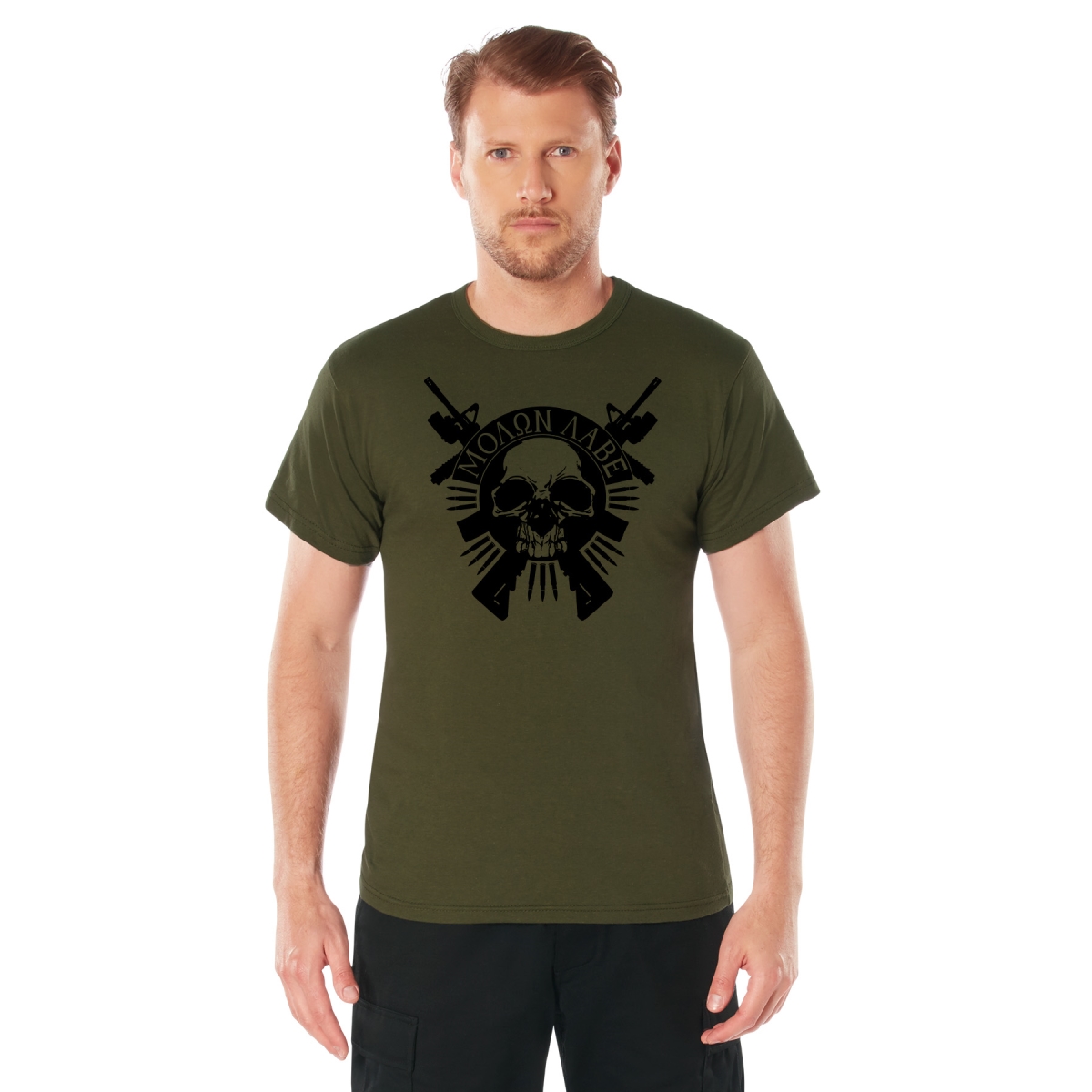 17080 Molon Labe Skull Short Sleeve T-Shirt - Medium