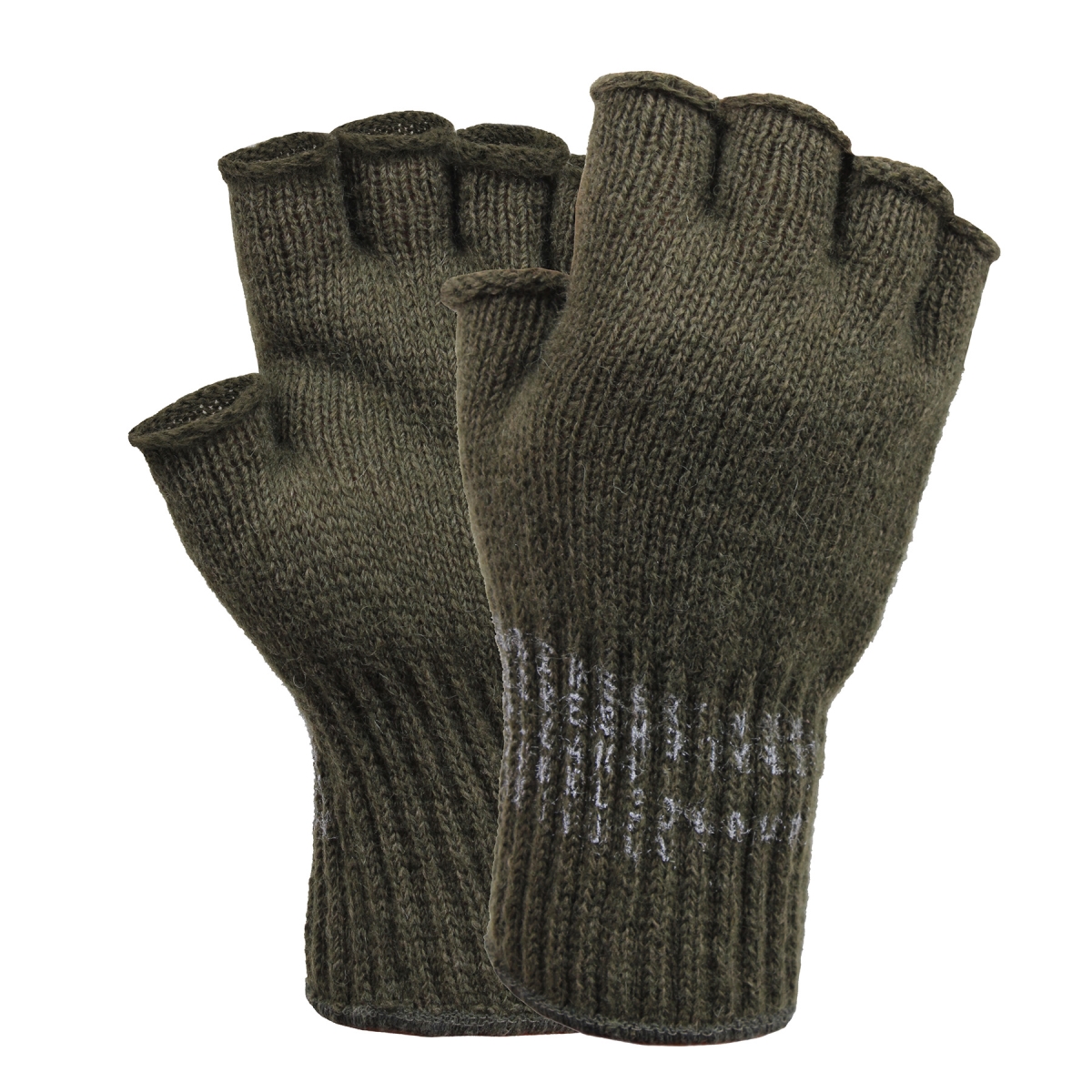 9634 Fingerless Wool Gloves, Olive Drab