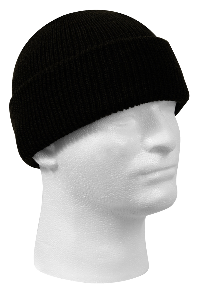 9751 Genuine Wool Watch Caps, Black