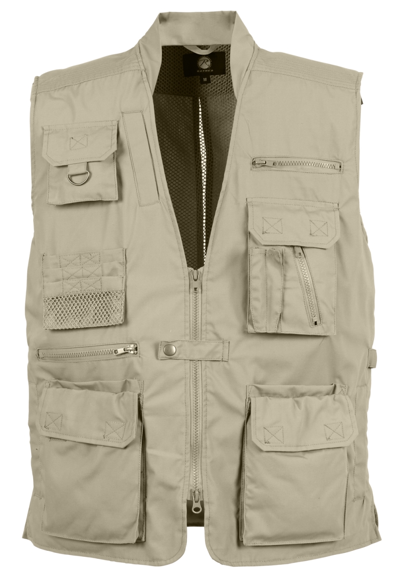 9910 Men Plainclothes Concealed Carry Vest, Khaki - Large