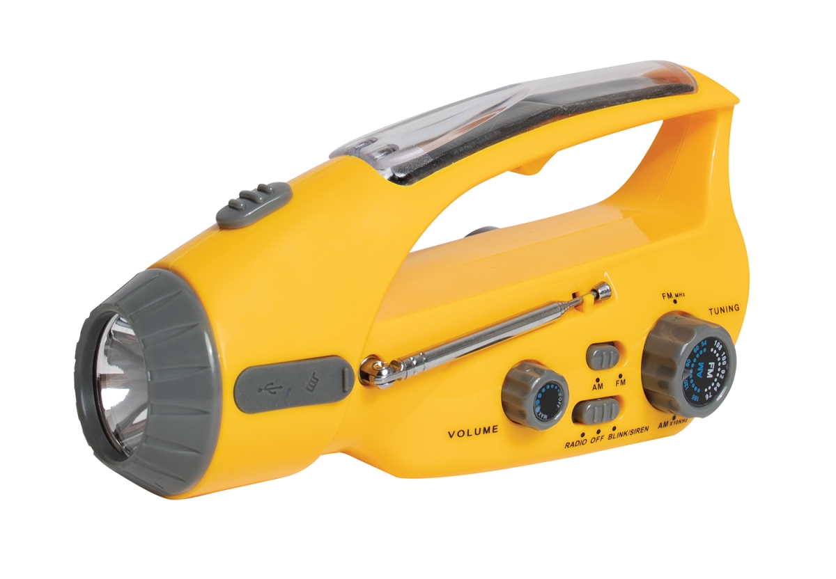 9090 Solar & Wind Up Flashlight with Radio