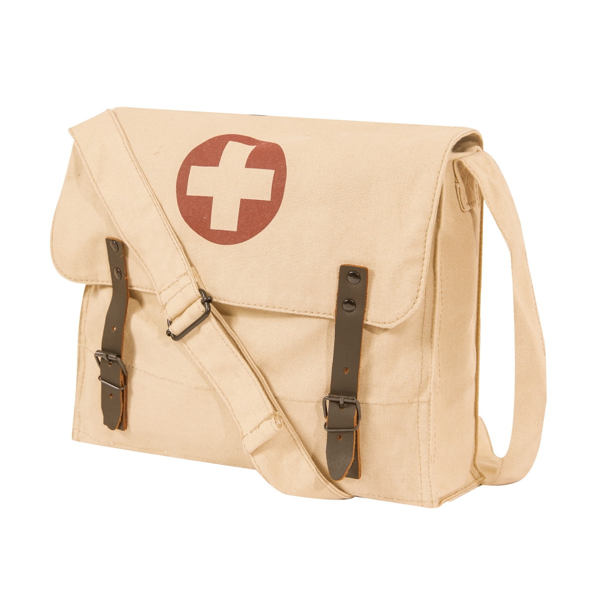 10585 Vintage Medic Canvas Bag with Cross, Khaki