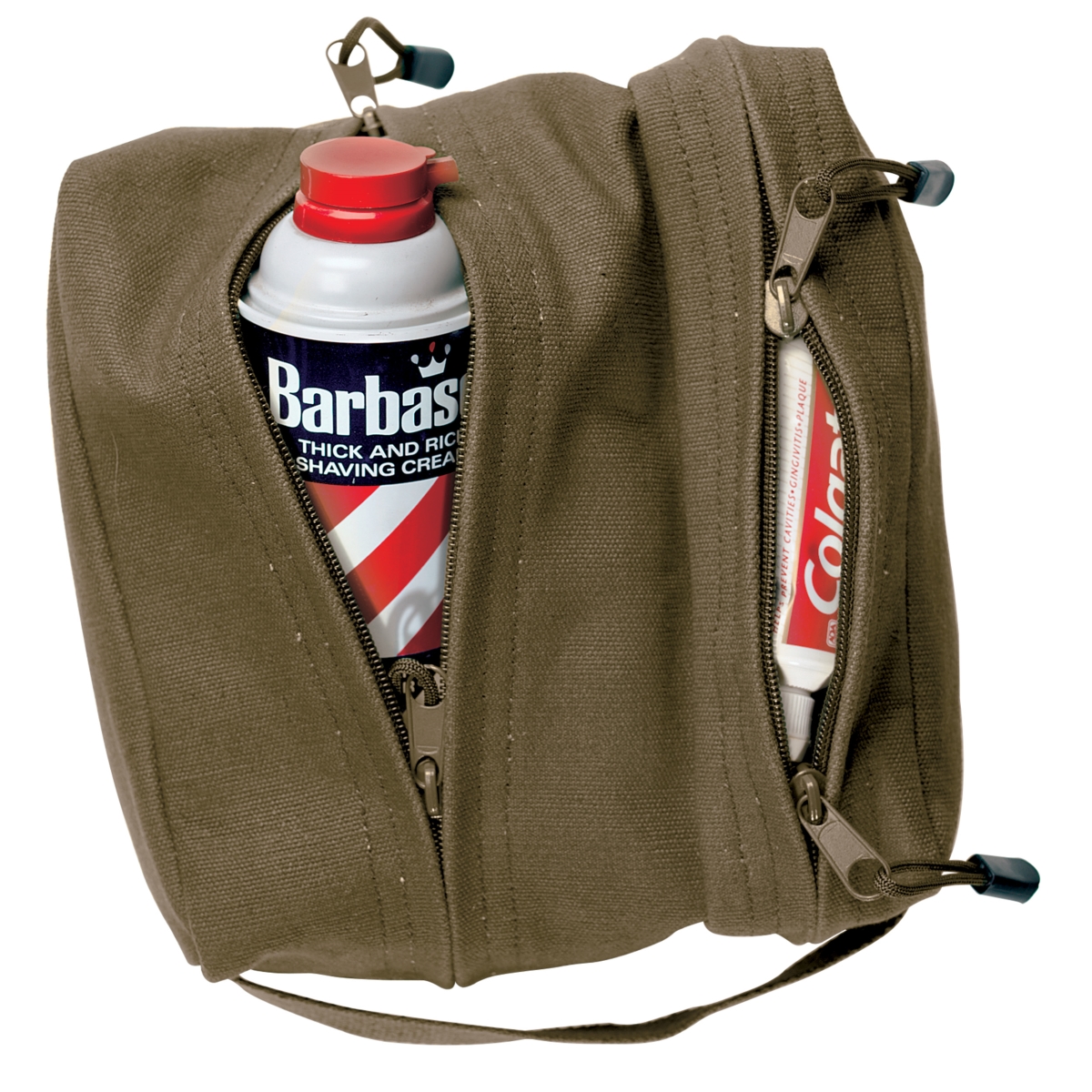 10590 Canvas Dual Compartment Travel Kit, Olive Drab