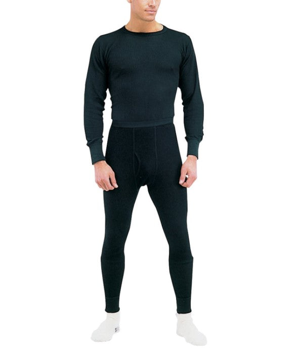6532 Thermal Knit Underwear Bottom, Black - 2XL