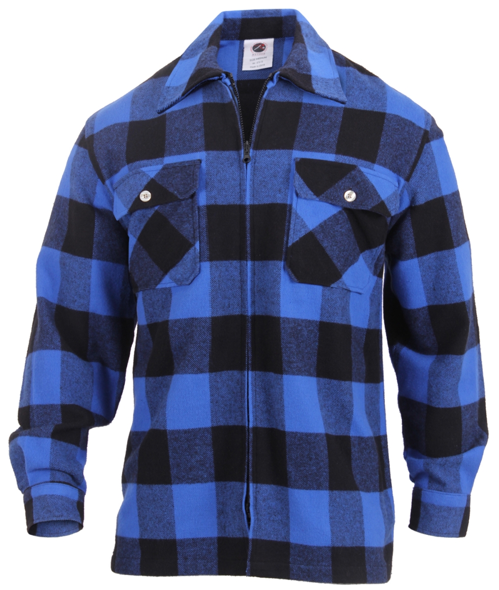 17331 Concealed Carry Flannel Long Sleeve Shirt, Blue Plaid - Small