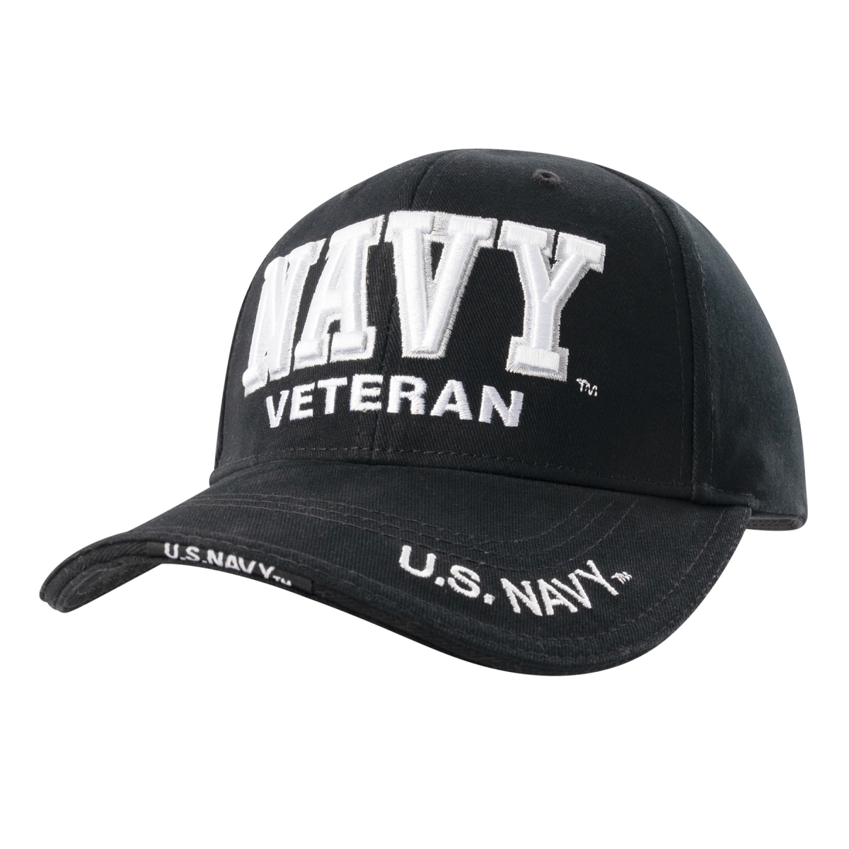 17116 Deluxe Low Profile Military Branch Veteran Cap, Navy