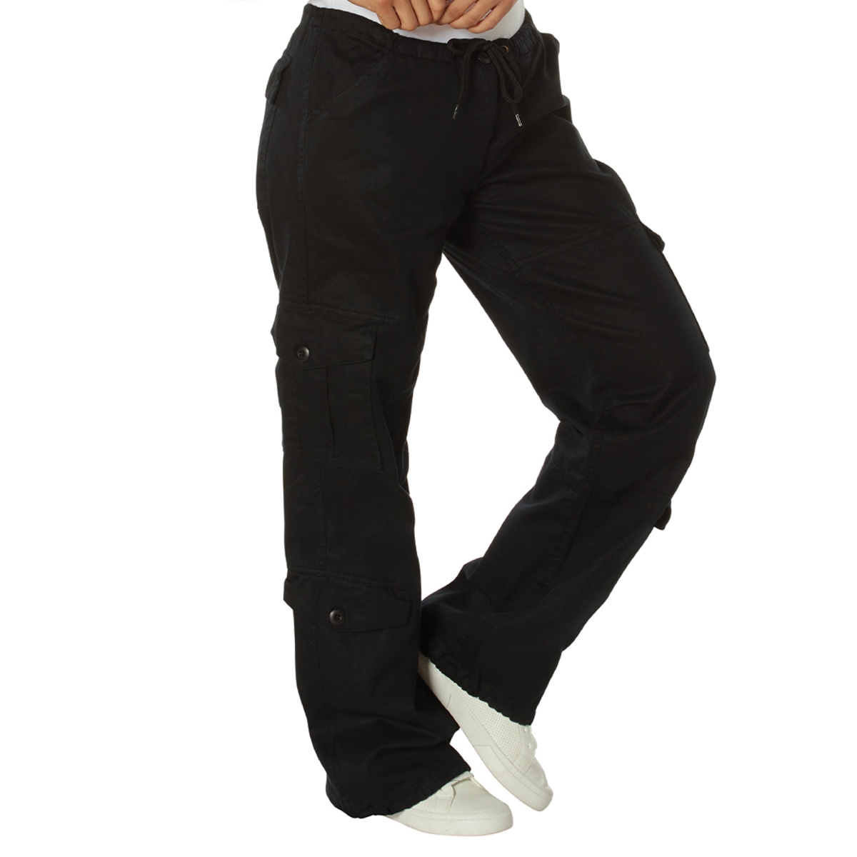 2673 Women Vintage Paratrooper Fatigue Pants44 Black  Extra Large