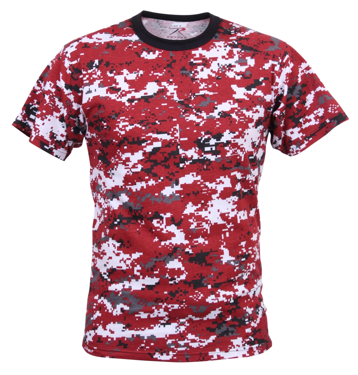 13377 Men Digital Camo Short Sleeve T-Shirt, Red Digital Camo - Small