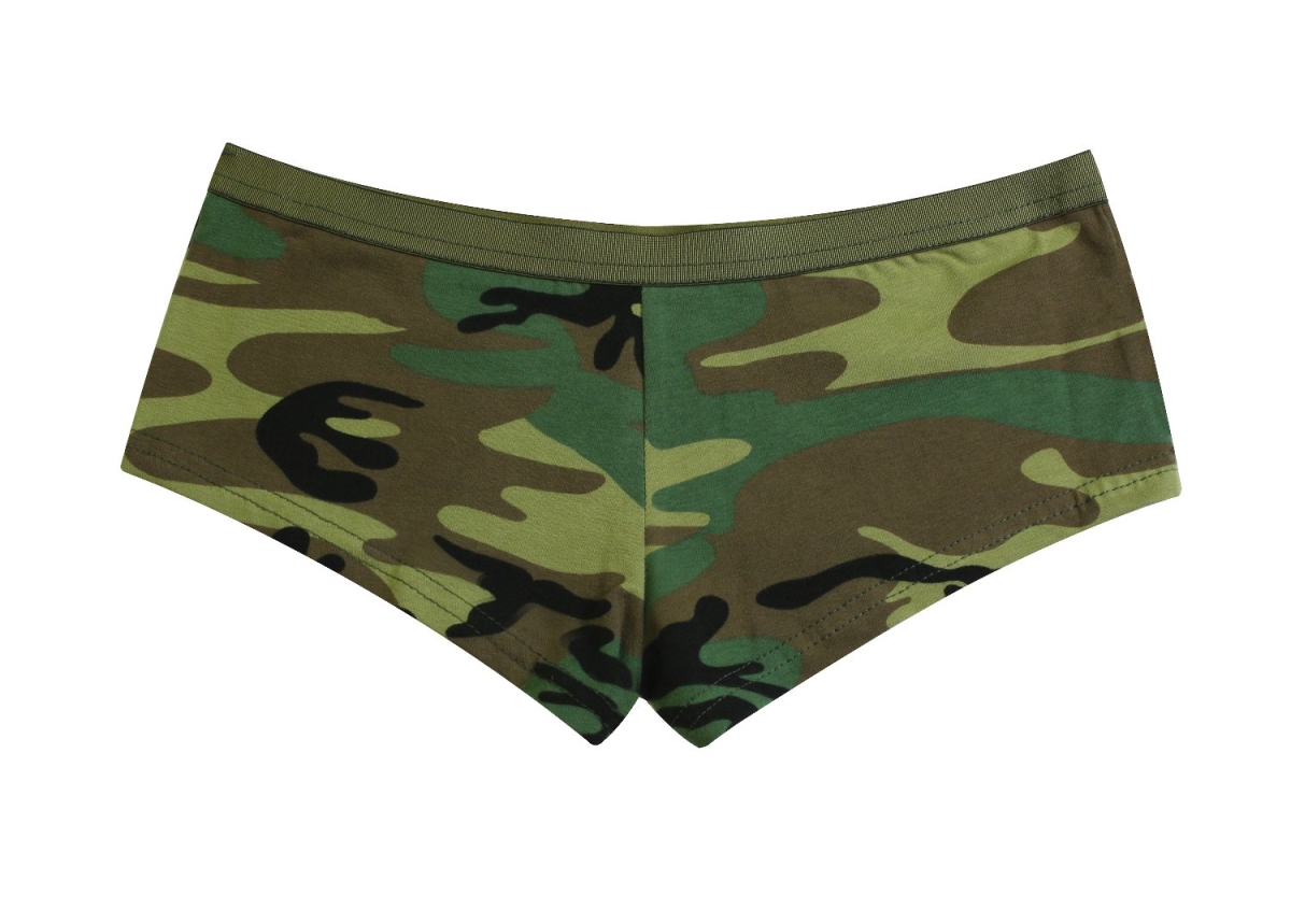 5023 Women Woodland Camo Booty Shorts - Medium