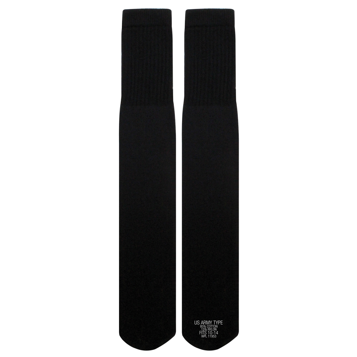 6214 G.I. Style Tube Socks, Black