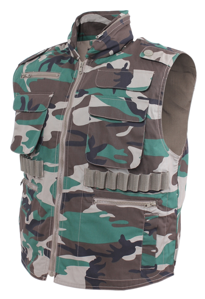 6849 Men Ranger Vest, Woodland Camo - Medium