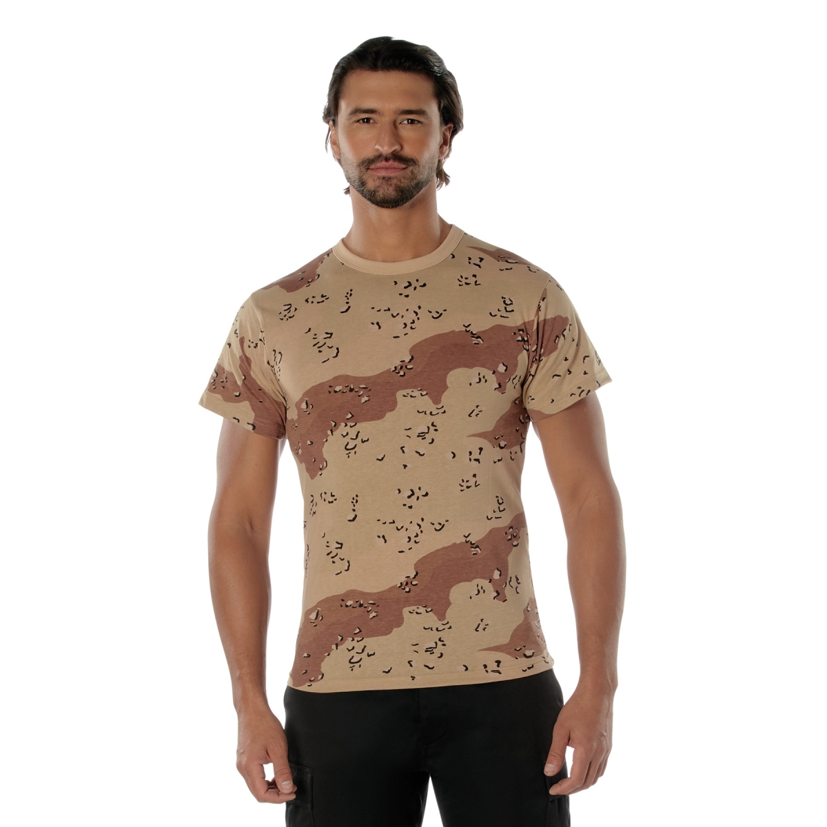 7558 Men Short Sleeve T-Shirt, 6-Color Desert Camo - Small