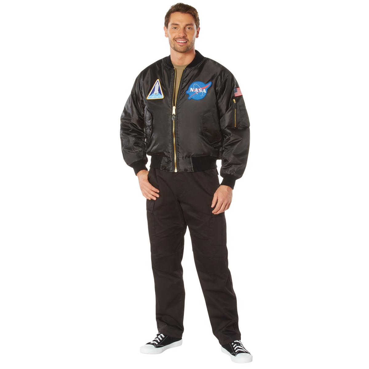 19348 NASA MA-1 Flight Jacket, Black - Small