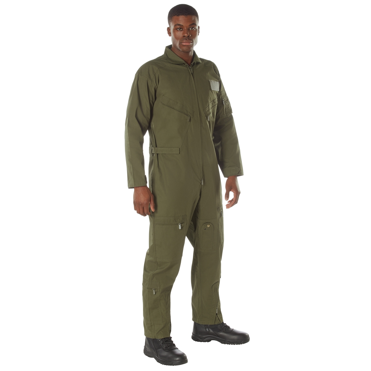 8435 Men Military-Styled Flight Suit, Olive Drab - 3XL