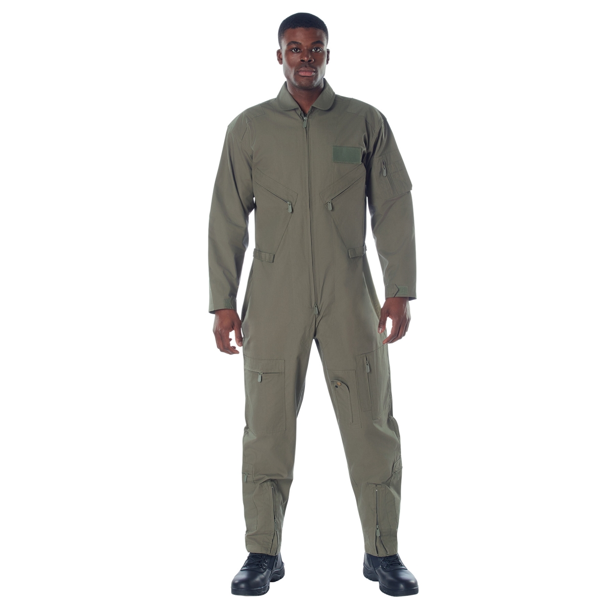 8587 Men Military-Styled Flight Suit, Foliage Green - Small