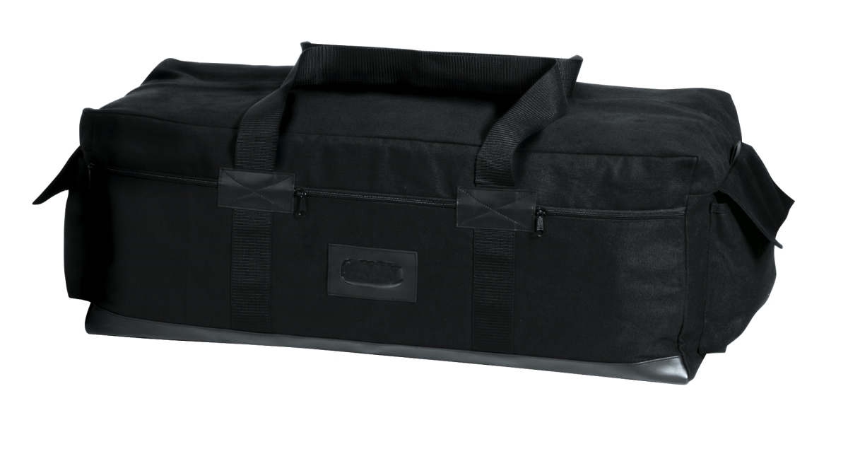 9336 Canvas Israeli Type Duffle Bag, Black