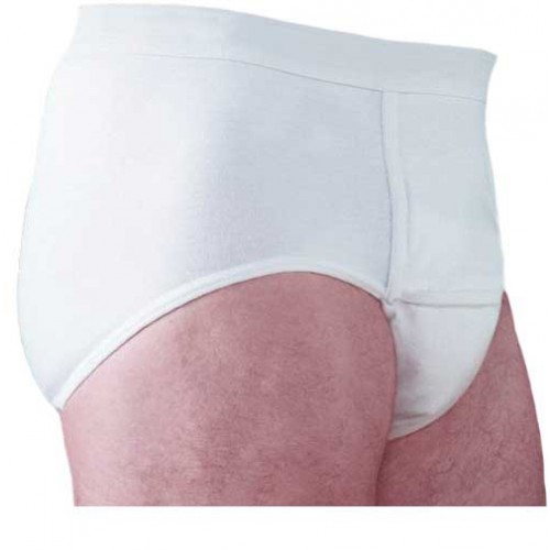 BM00L HealthDri Mens Moderate Reusable Cotton Briefs, Large