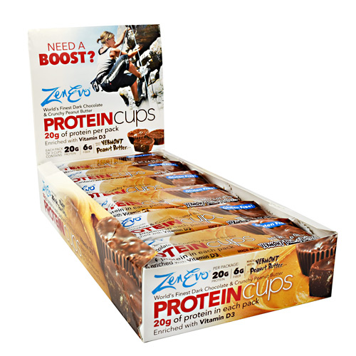 Picture of Zenevo 9790002 Protein Cups&#44; Dark Chocolate & Crunchy Peanut Butter - 12 Per Box