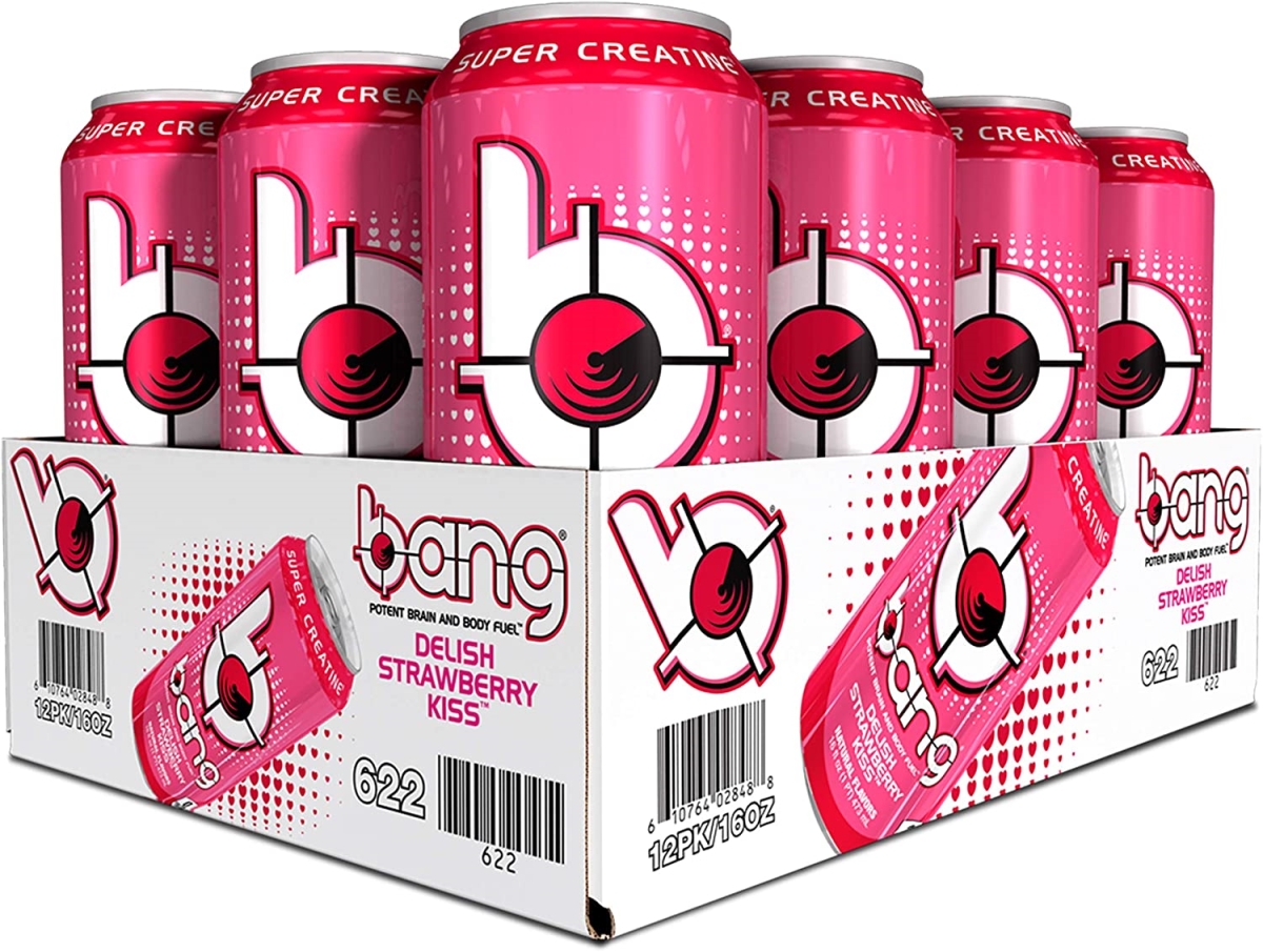 Picture of Bang Energy 840498 16 oz Delish Strawberry Kiss Energy Drink&#44; Pack of 12