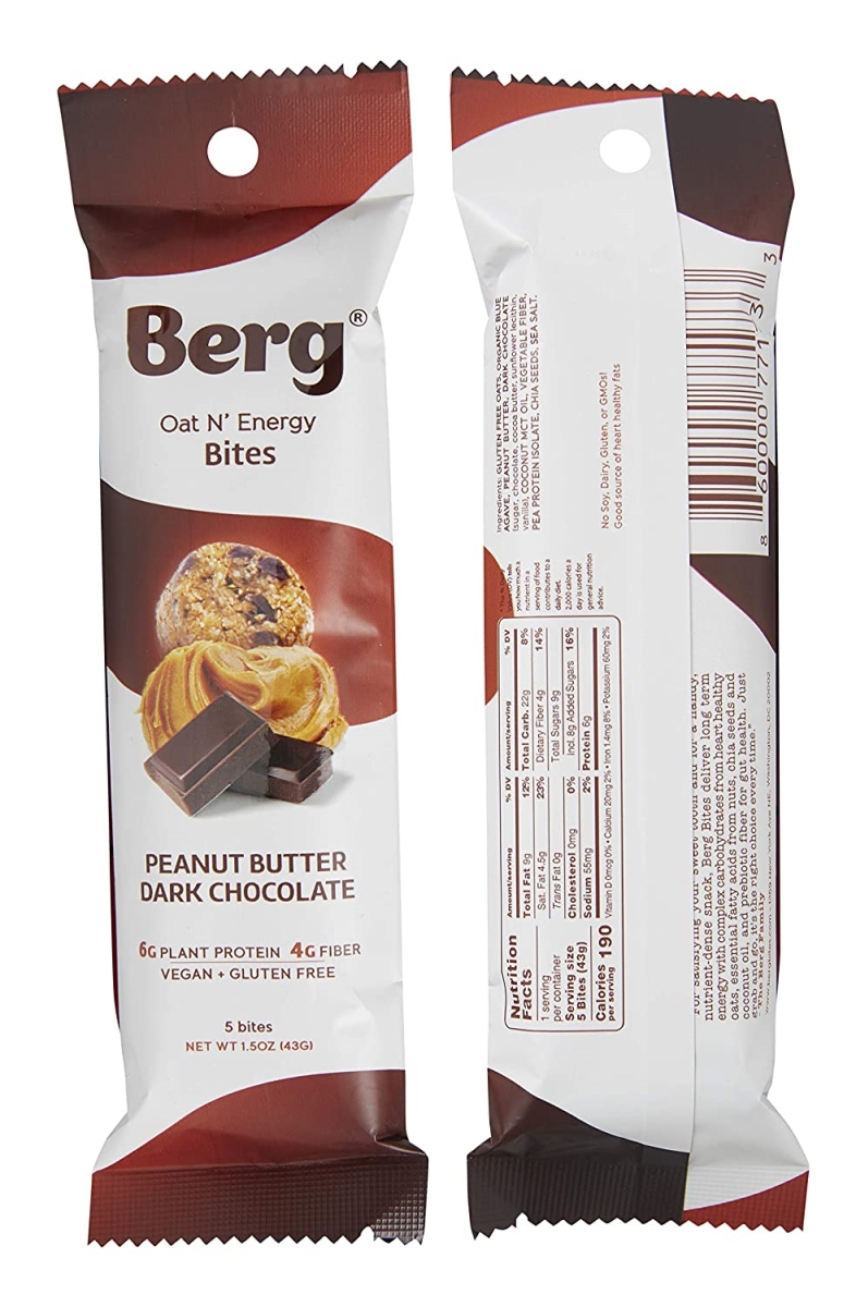 Picture of Spectrum Water 1680007 Berg Bites Peanut Butter & Dark Chocolate - 8 per Box