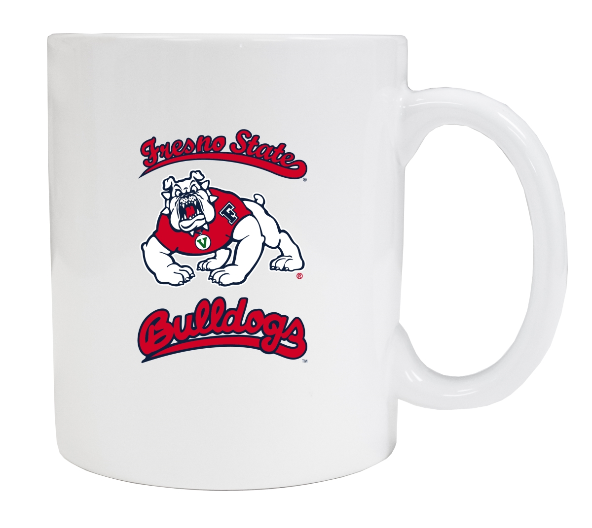 Picture of R & R Imports MUG2-C-FRS19 W Fresno State Bulldogs White Ceramic Coffee Mug - Pack of 2