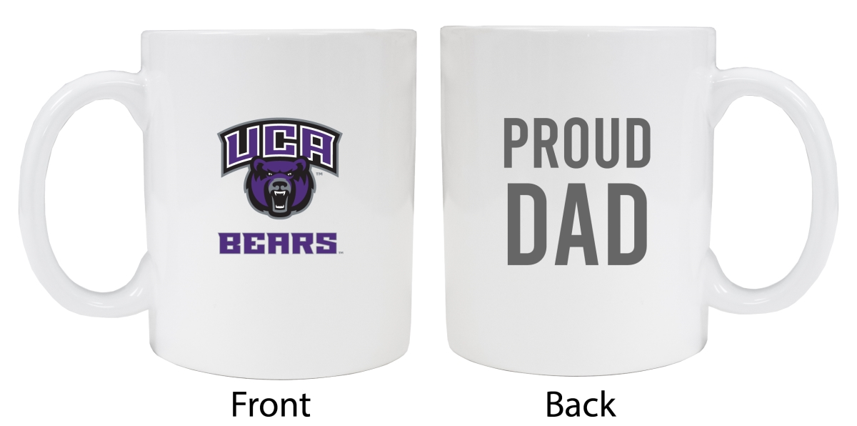 Picture of R & R Imports MUG2-C-ARC20 DAD Central Arkansas Bears Proud Dad White Ceramic Coffee Mug - Pack of 2