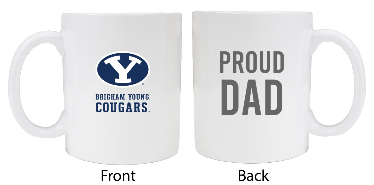 Picture of R & R Imports MUG2-C-BYU20 DAD Brigham Young Cougars Proud Dad White Ceramic Coffee Mug - Pack of 2
