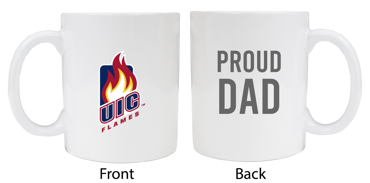 Picture of R & R Imports MUG2-C-CHI20 DAD University of Illinois at Chicago Proud Dad White Ceramic Coffee Mug - Pack of 2