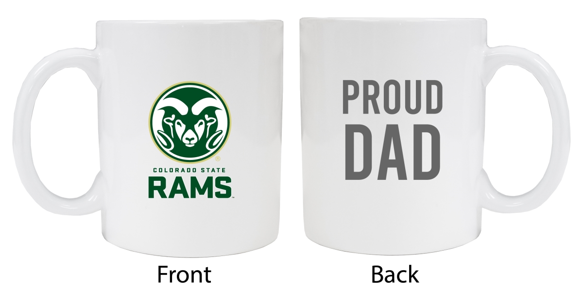 Picture of R & R Imports MUG2-C-COL20 DAD Colorado State Rams Proud Dad White Ceramic Coffee Mug - Pack of 2