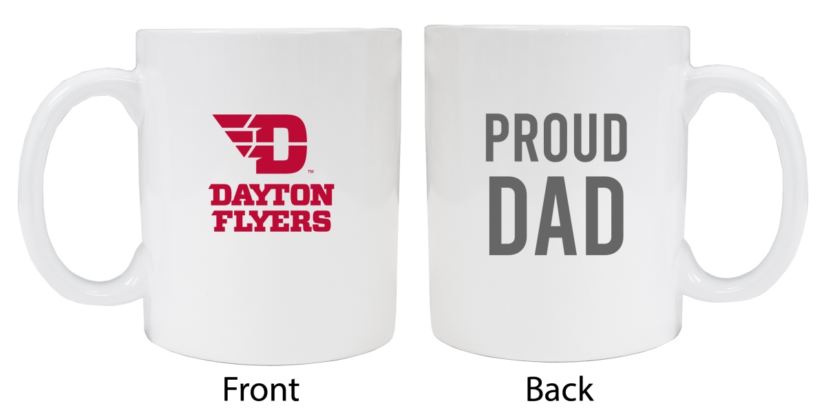 Picture of R & R Imports MUG2-C-DAY20 DAD Dayton Flyers Proud Dad White Ceramic Coffee Mug - Pack of 2