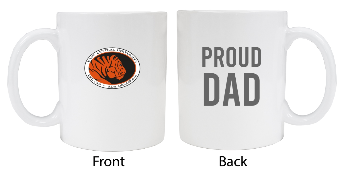 Picture of R & R Imports MUG2-C-ECEN20 DAD East Central University Tigers Proud Dad White Ceramic Coffee Mug - Pack of 2