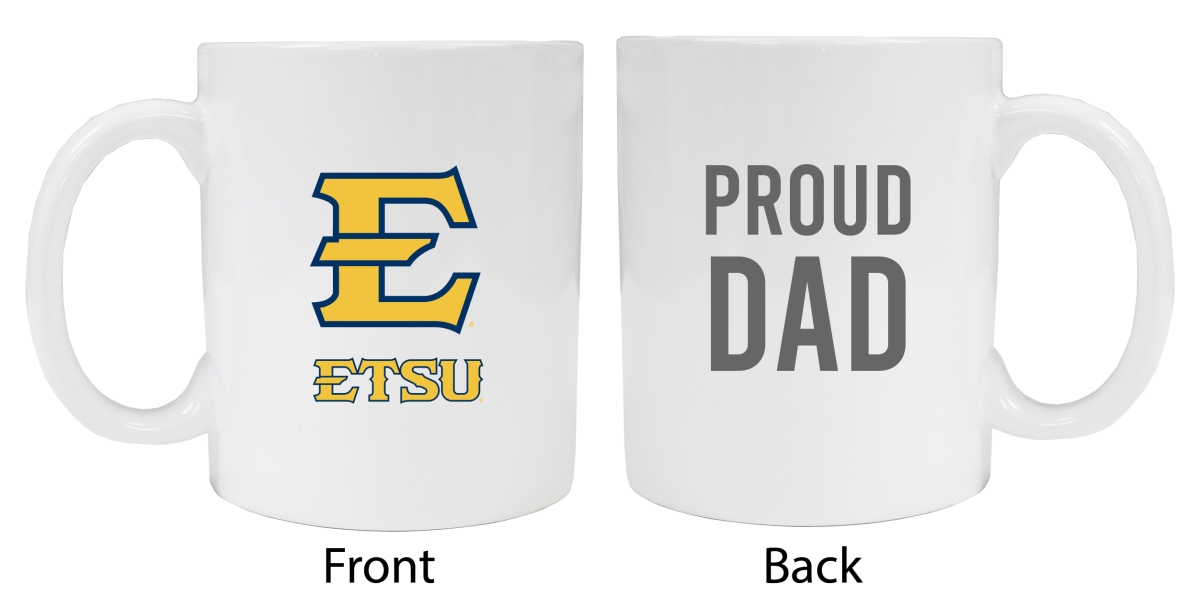 Picture of R & R Imports MUG2-C-ETSU20 DAD East Tennessee State University Proud Dad White Ceramic Coffee Mug - Pack of 2