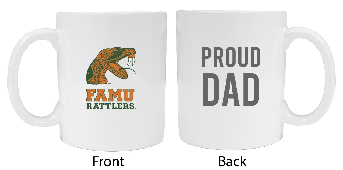 Picture of R & R Imports MUG2-C-FAM20 DAD Florida A&M Rattlers Proud Dad White Ceramic Coffee Mug - Pack of 2