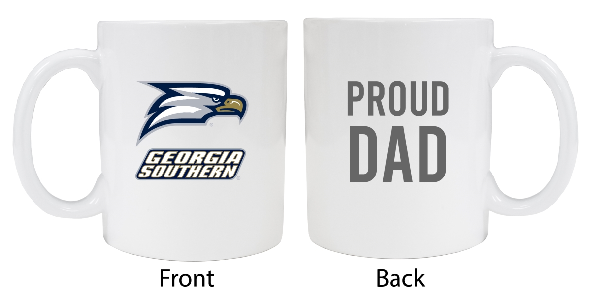 Picture of R & R Imports MUG2-C-GES20 DAD Georgia Southern Eagles Proud Dad White Ceramic Coffee Mug - Pack of 2