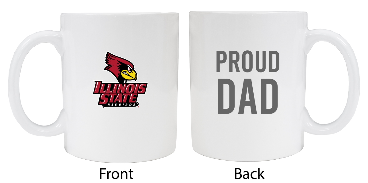 Picture of R & R Imports MUG2-C-ILS20 DAD Illinois State Redbirds Proud Dad White Ceramic Coffee Mug - Pack of 2