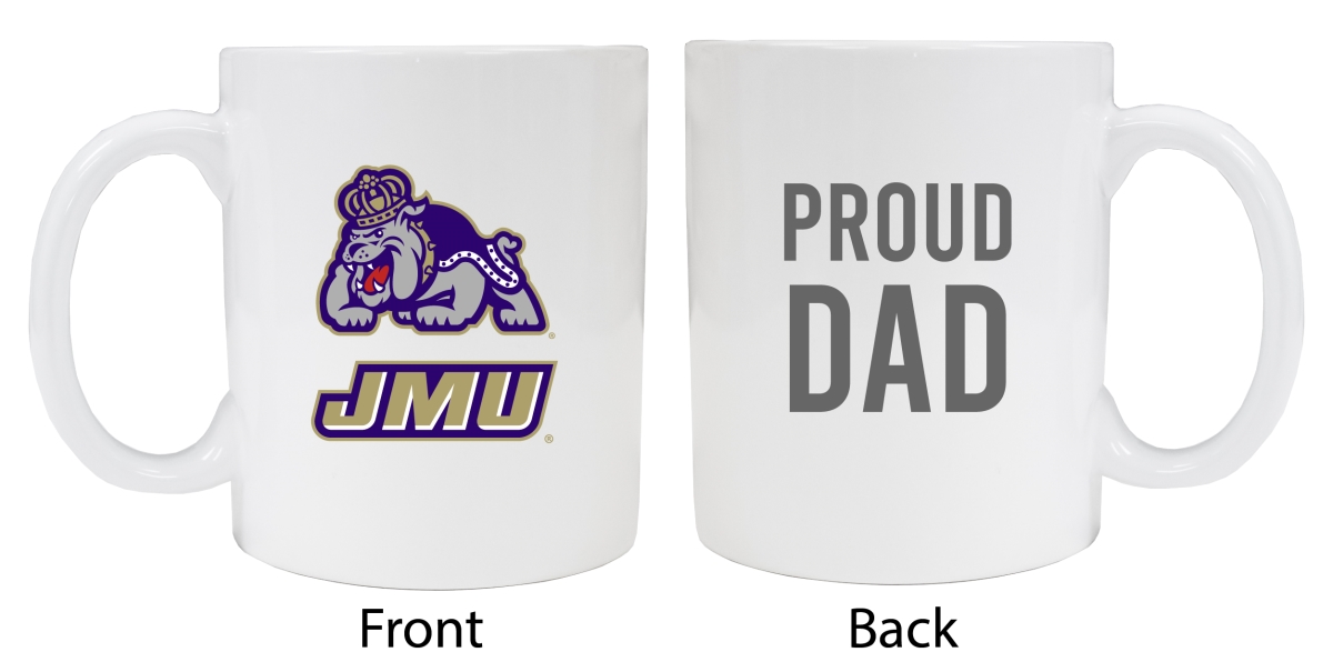 Picture of R & R Imports MUG2-C-JMU20 DAD James Madison Dukes Proud Dad White Ceramic Coffee Mug - Pack of 2
