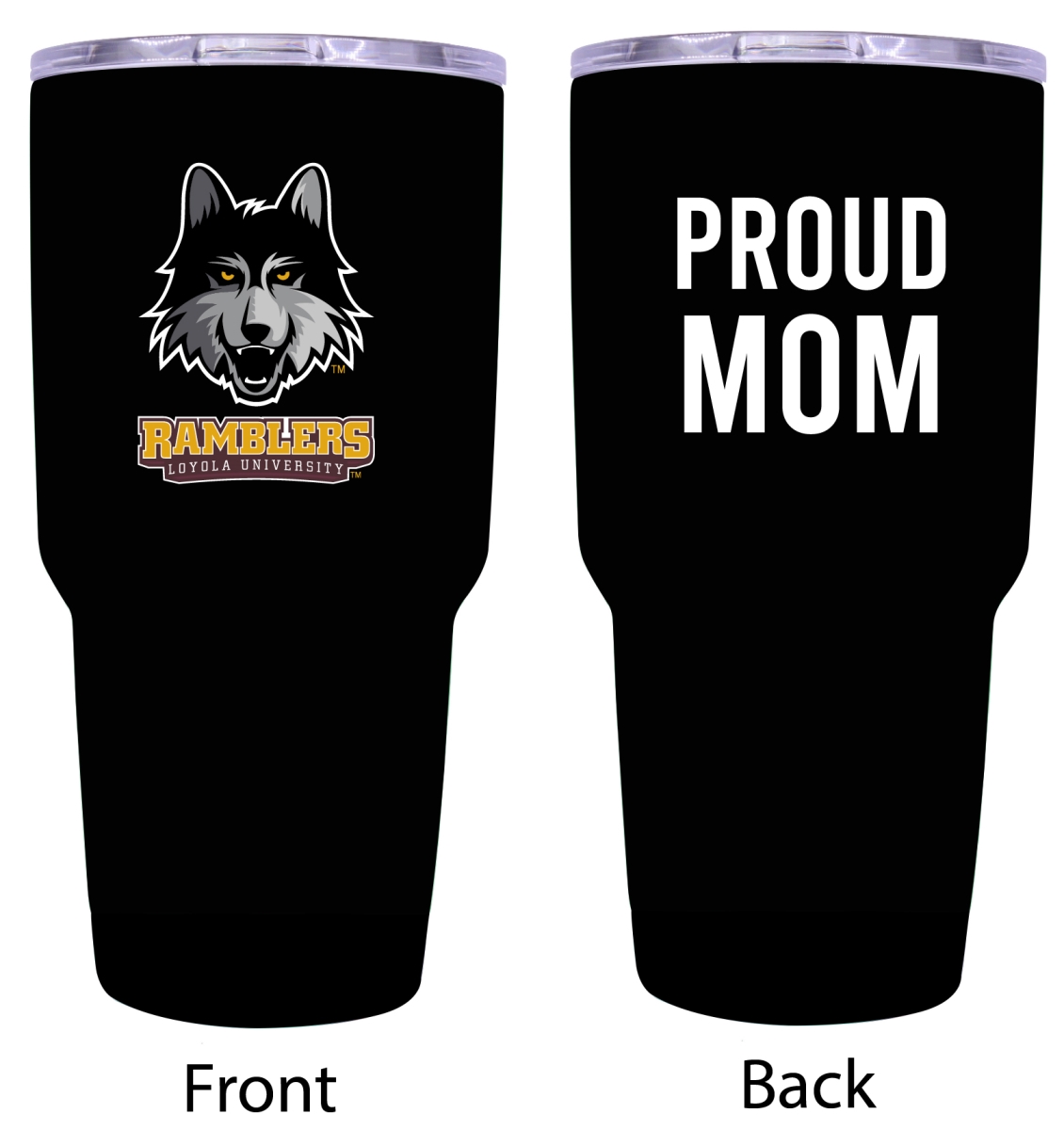 Picture of R & R Imports ITB-C-LOY20 MOM Loyola University Ramblers Proud Mom 20 oz Insulated Stainless Steel Tumblers