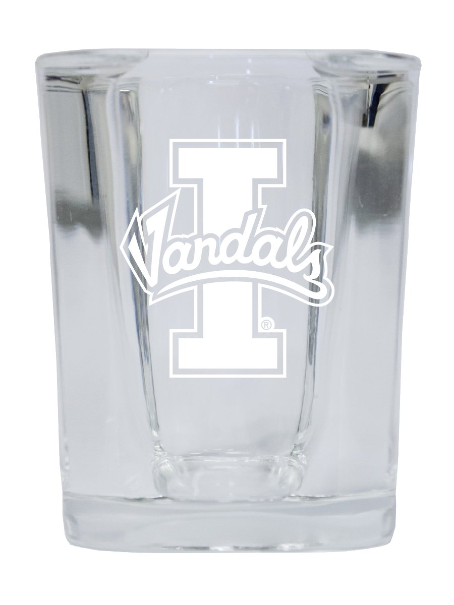 Picture of R & R Imports SGSE2-C-IDA20 Idaho Vandals 2 oz Square Shot Glass Laser Etched Logo Design - Pack of 2